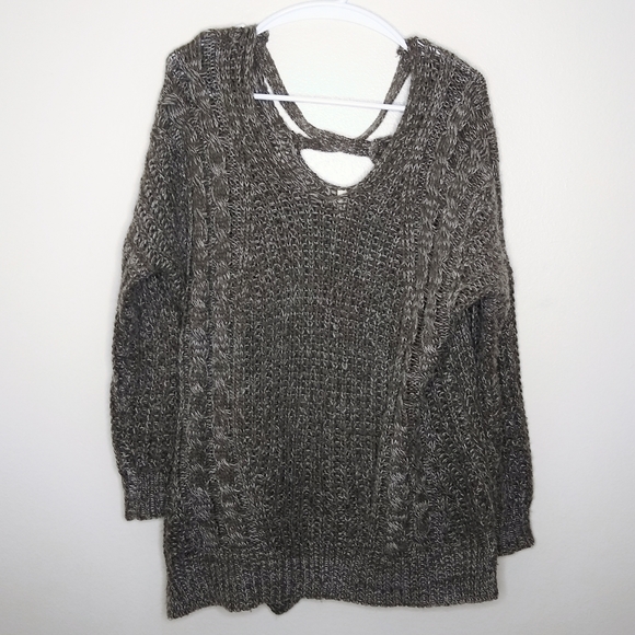 WISHLIST OVERSIZED CHUNKY KNIT HEATHER SWEATER M/L - Picture 3 of 9